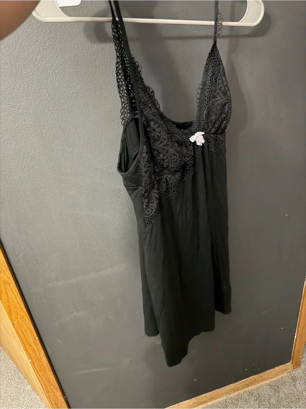 Victoria Secret Black Lace Nightgown Dress Size Medium Black adjustable strap - Picture 7 of 7